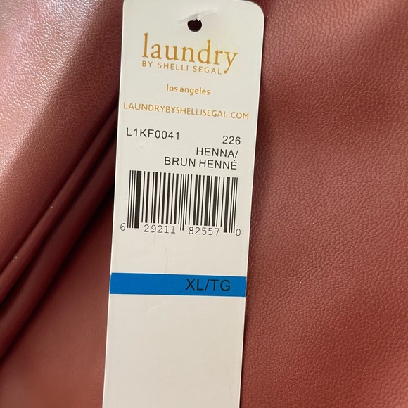 LAUNDRY by Shelli Segal Faux Leather High Waist Leggings in HENNA size XL NWT - Picture 9 of 11